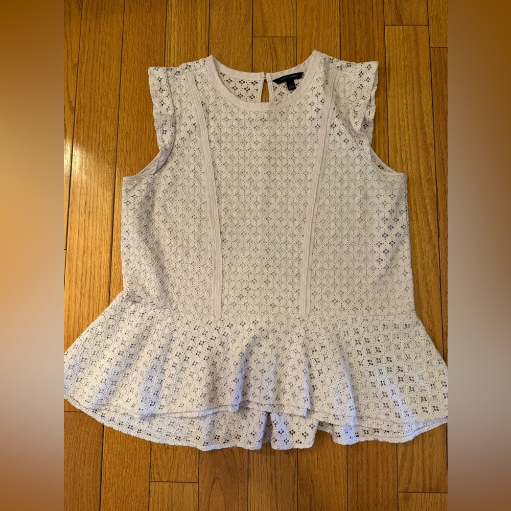 Banana Republic Lilac Lace Peplum Top